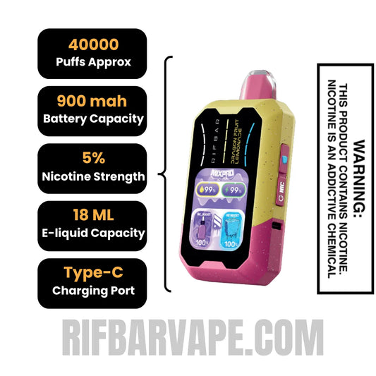 DragonfruitLemonadeRifbarMixProIceDisposableVapespecifications DragonfruitLemonadeRifbarMixProIceDisposableVapespecifications