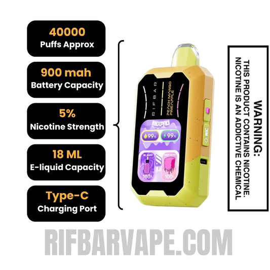 PeachMangoPineappleRifbarMixProSweetDisposableVapespecifications PeachMangoPineappleRifbarMixProSweetDisposableVapespecifications