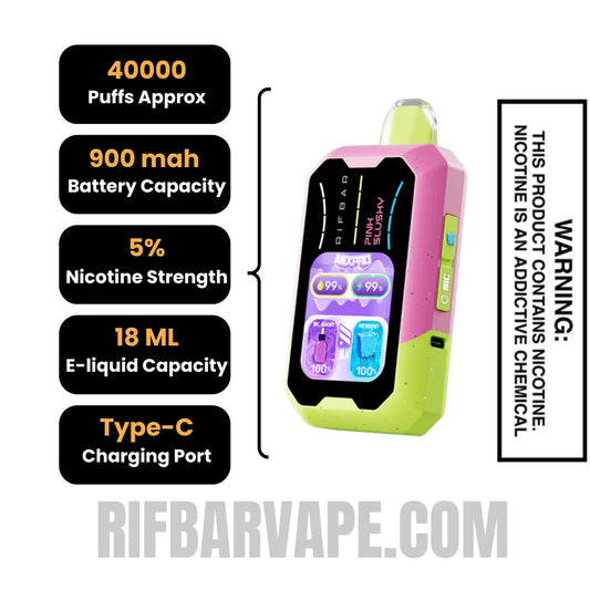 PinkSlushyRifbarMixProIceDisposableVapespecifications PinkSlushyRifbarMixProIceDisposableVapespecifications