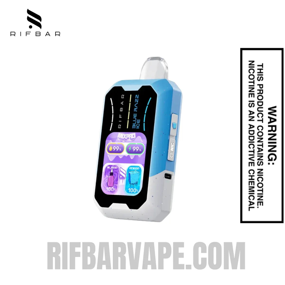BlueRazzIceRifbarMixProIceDisposableVape