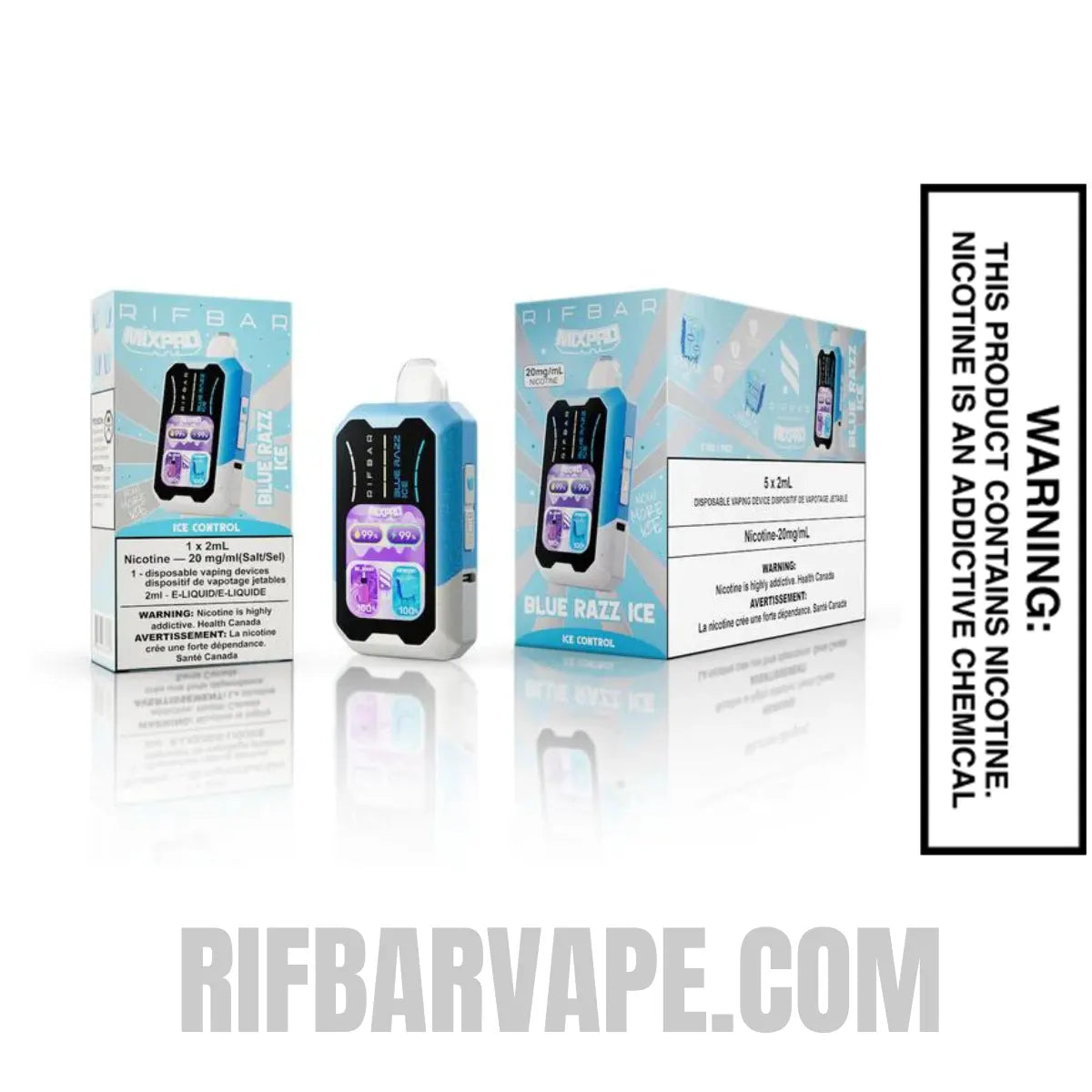BlueRazzIceRifbarMixProIceDisposableVapewithbundlebox