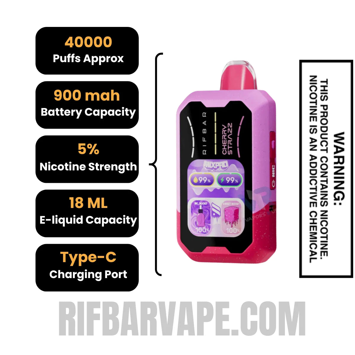 Cherry Strazz Rifbar MixPro Sweet 40K Vape | Rifbar Vape Cherry Strazz Rifbar MixPro Sweet 40K Vape | Rifbar Vape