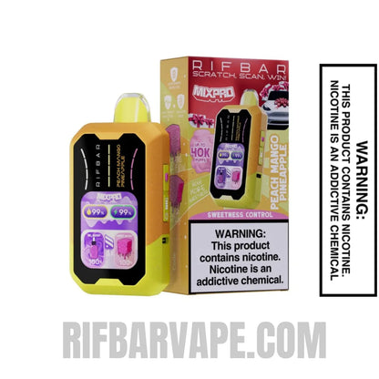 PeachMangoPineappleRifbarMixProSweetDisposableVapewithpackagebox