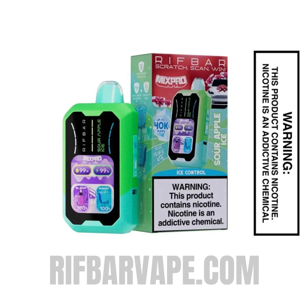 Sour Apple Ice Rifbar MixPro Ice 40K Vape | Rifbar Vape Sour Apple Ice Rifbar MixPro Ice 40K Vape | Rifbar Vape