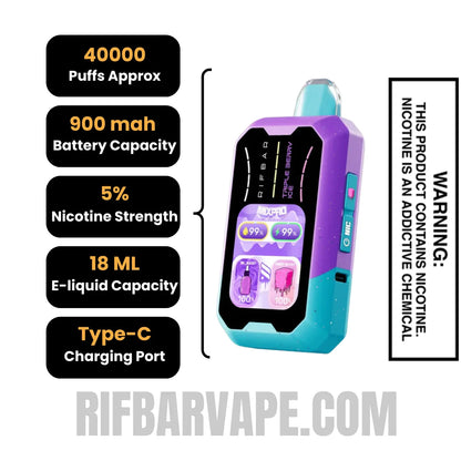 TripleBerryIceRifbarMixProSweetDisposableVapespecifications