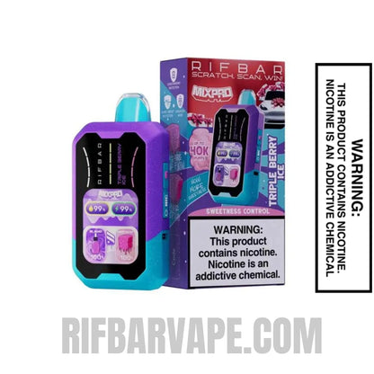 TripleBerryIceRifbarMixProSweetDisposableVapewithpackagebox