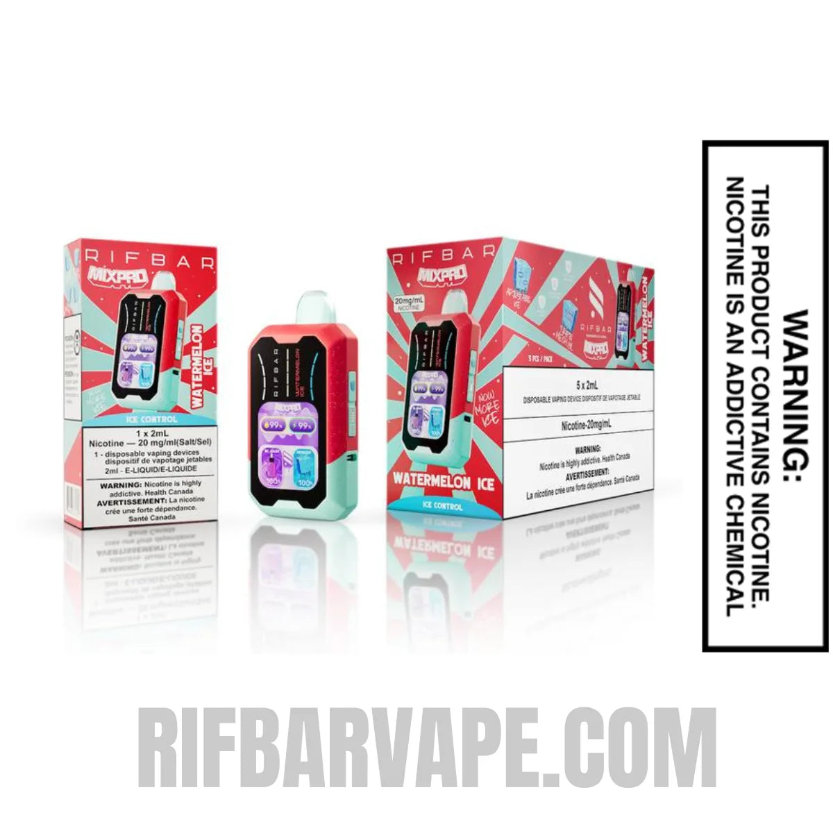 WatermelonIceRifbarMixProIceDisposableVapewithbundlebox